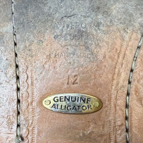 Belvedere Genuine Alligator Leather Oxford Dress Shoes Men’s 12 Burgundy Italy - Picture 7 of 8